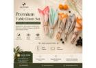 Premium Table Linen Set - Placemats, Napkins & Runner by Aurahi