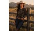 Women's Desert Cowgirl Western Graphic Long Sleeve Top